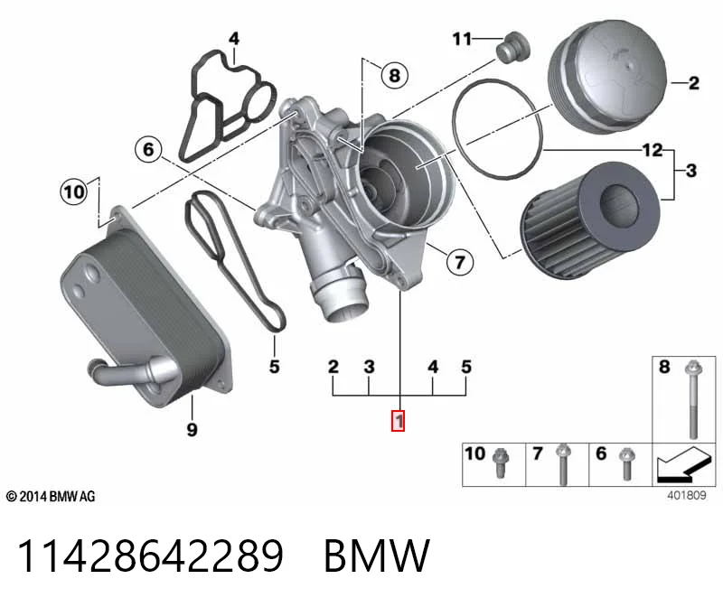 11428642289 BMW Caixa do filtro de óleo