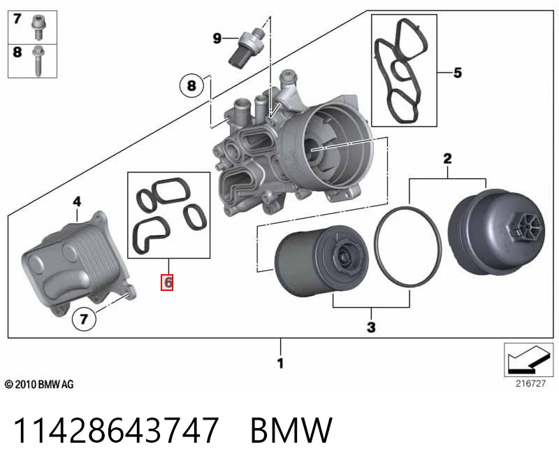 11428643747 BMW Vedante do radiador de óleo
