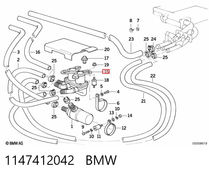 1147412042 BMW Válvula de forno (de aquecedor)
