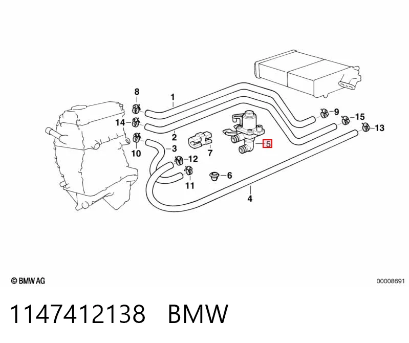 1147412138 BMW Válvula de forno (de aquecedor)