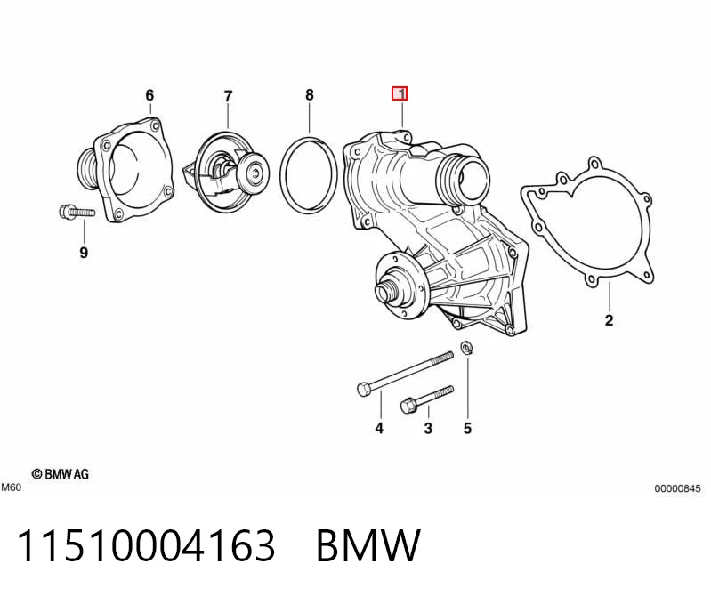 11510004163 BMW Bomba de água (bomba) de esfriamento