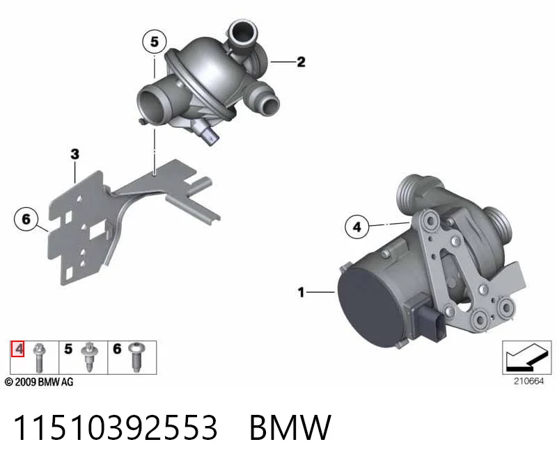 11510392553 BMW Kit de reparação da bomba da água