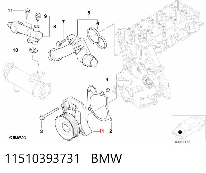 11510393731 BMW Bomba de água (bomba) de esfriamento