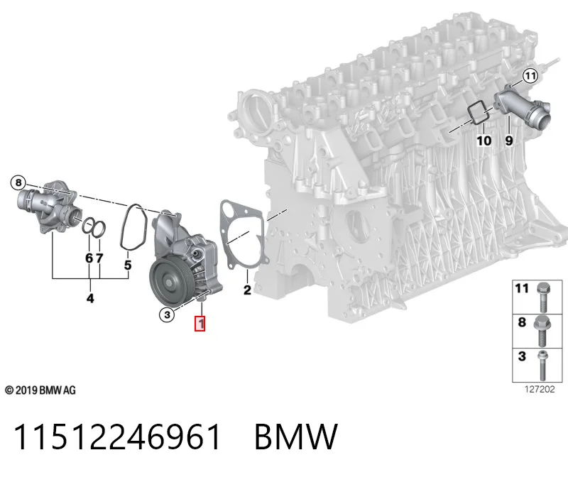 11512246961 BMW Bomba de água (bomba) de esfriamento