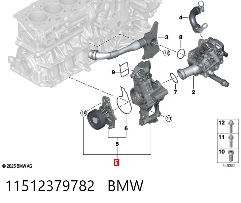 11512379782 BMW Bomba de água (bomba) de esfriamento
