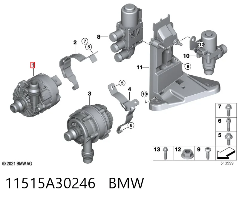 11515A30246 BMW Bomba de água (bomba) de esfriamento, adicional elétrica