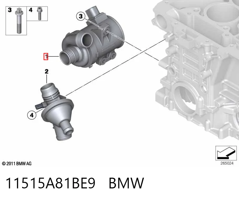 11515A81BE9 BMW Bomba de água (bomba) de esfriamento