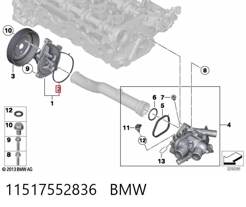 Vedante de bomba de água para Mini COUNTRYMAN R60