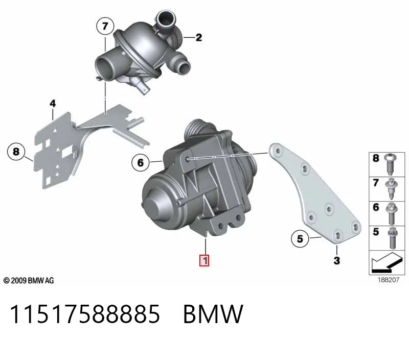 11517588885 BMW Bomba de água (bomba) de esfriamento