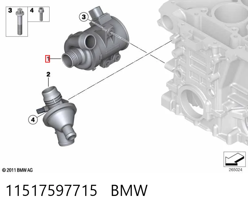 11517597715 BMW Bomba de água (bomba) de esfriamento