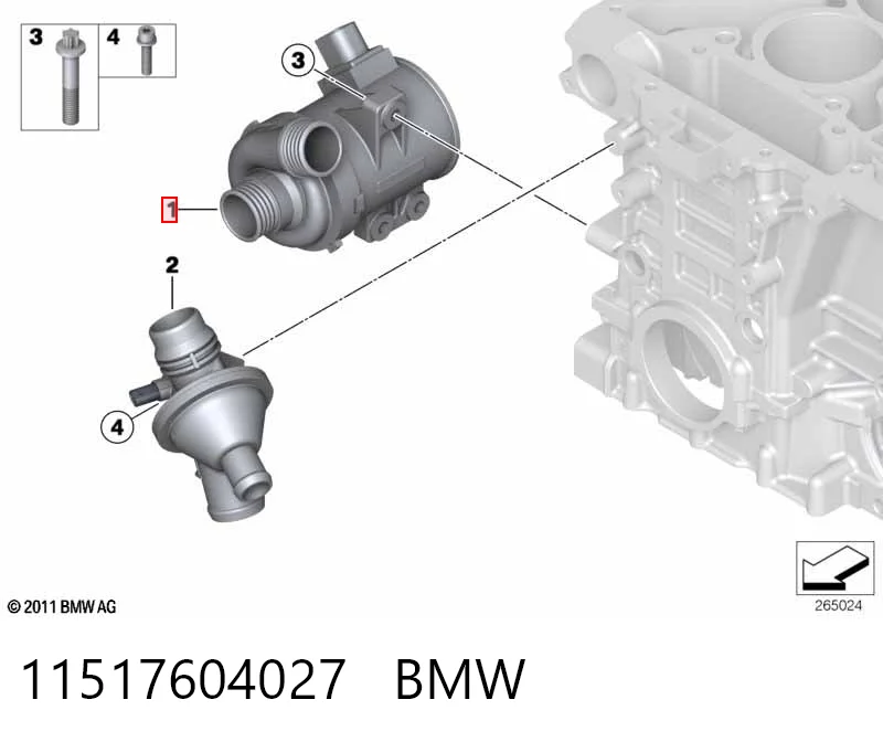 11517604027 BMW Bomba de água (bomba) de esfriamento
