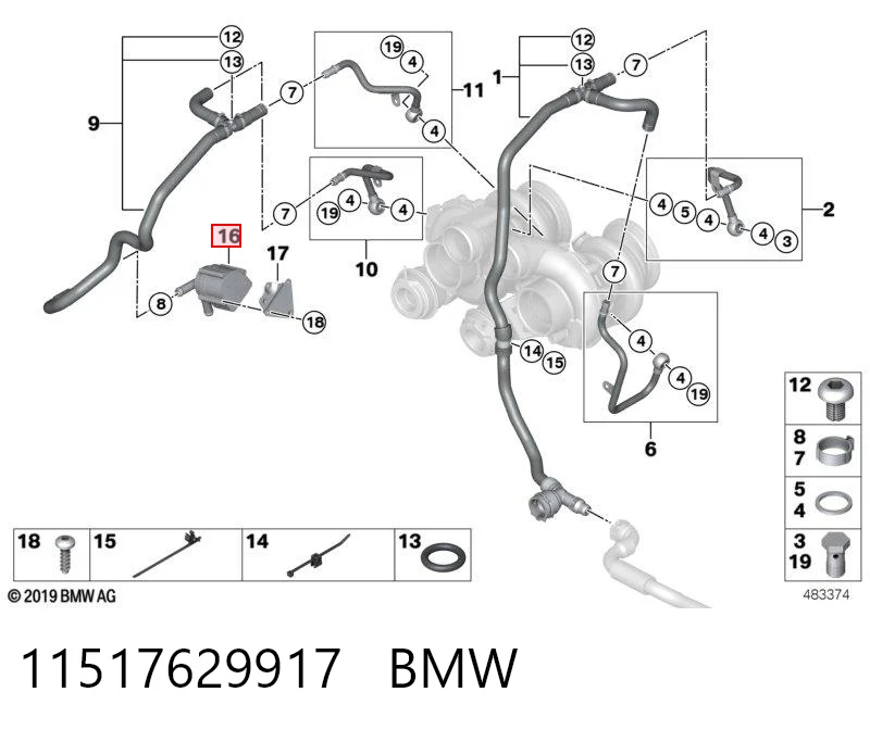 11517629917 BMW Bomba de água (bomba) de esfriamento, adicional elétrica