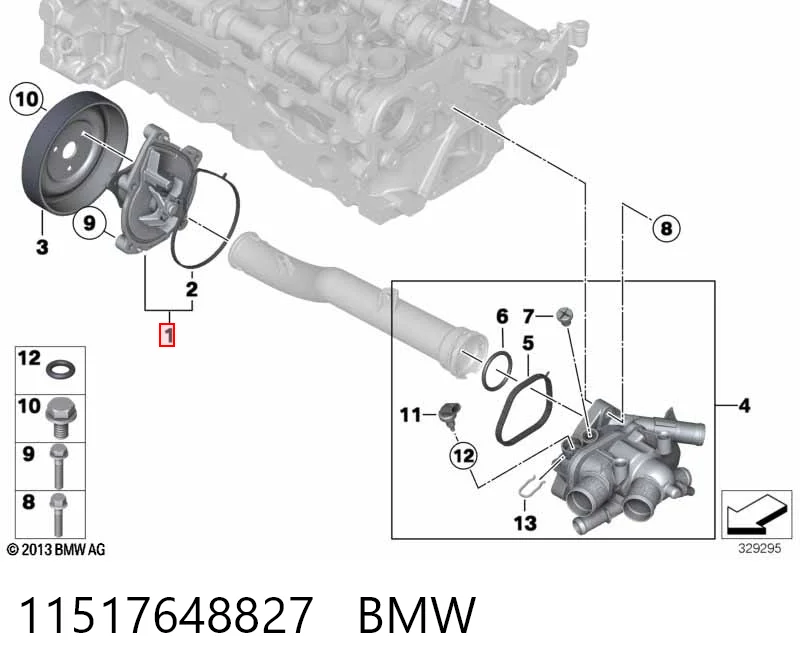 11517648827 BMW Bomba de água (bomba) de esfriamento