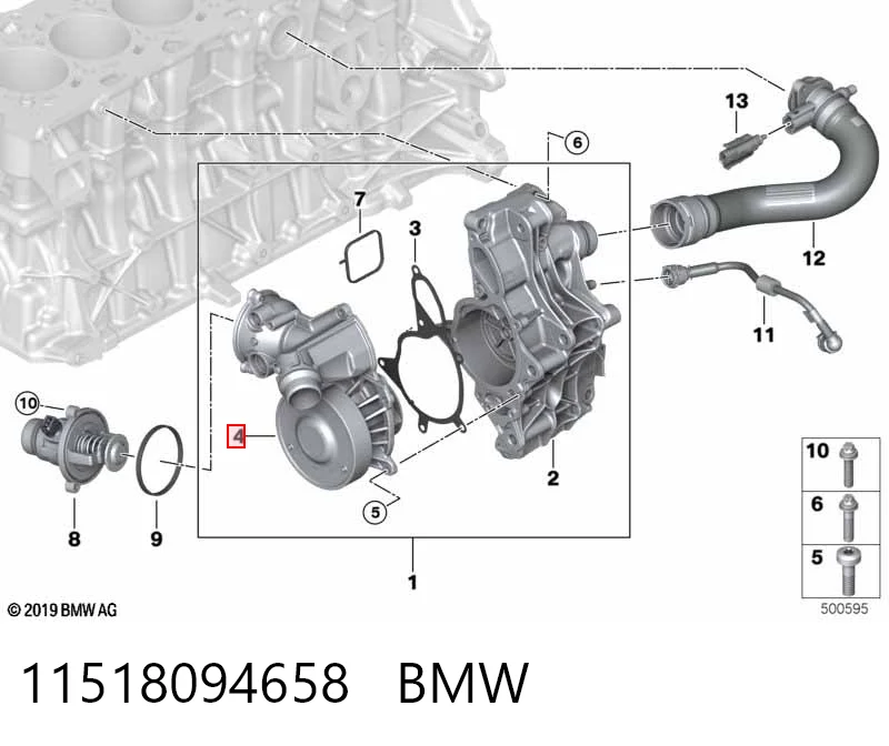 11518094658 BMW Bomba de água (bomba) de esfriamento