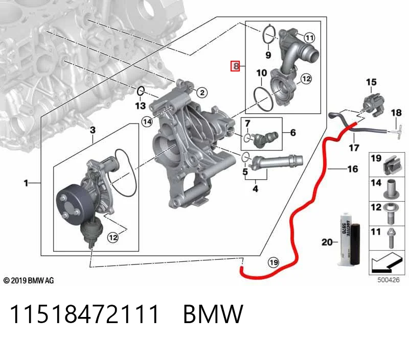 11518472111 BMW Termostato