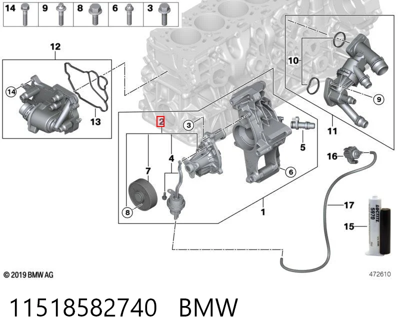 11518582740 BMW Bomba de água (bomba) de esfriamento