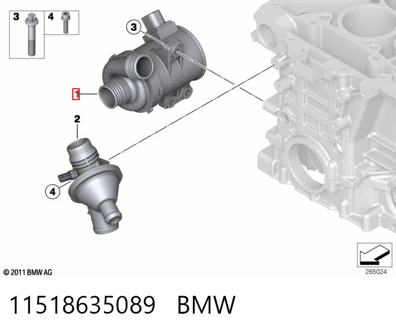 11518635089 BMW Bomba de água (bomba) de esfriamento