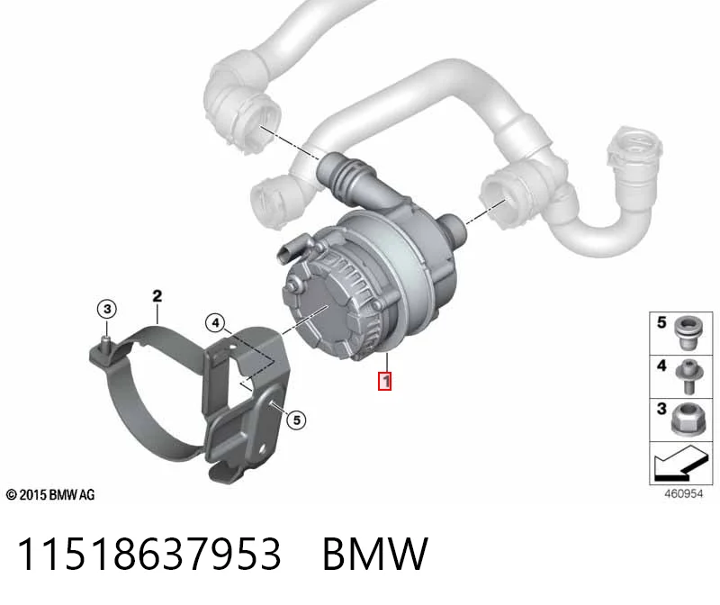 11518637953 BMW Bomba de água (bomba) de esfriamento, adicional elétrica