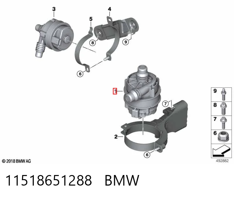 11518651288 BMW Bomba de água (bomba) de esfriamento, adicional elétrica