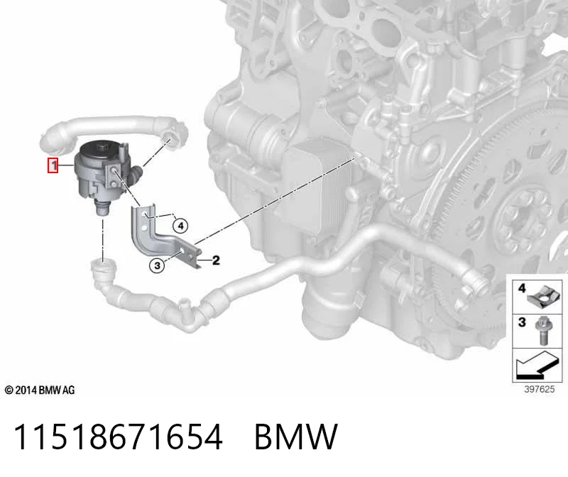 11518671654 BMW Bomba de água (bomba) de esfriamento, adicional elétrica