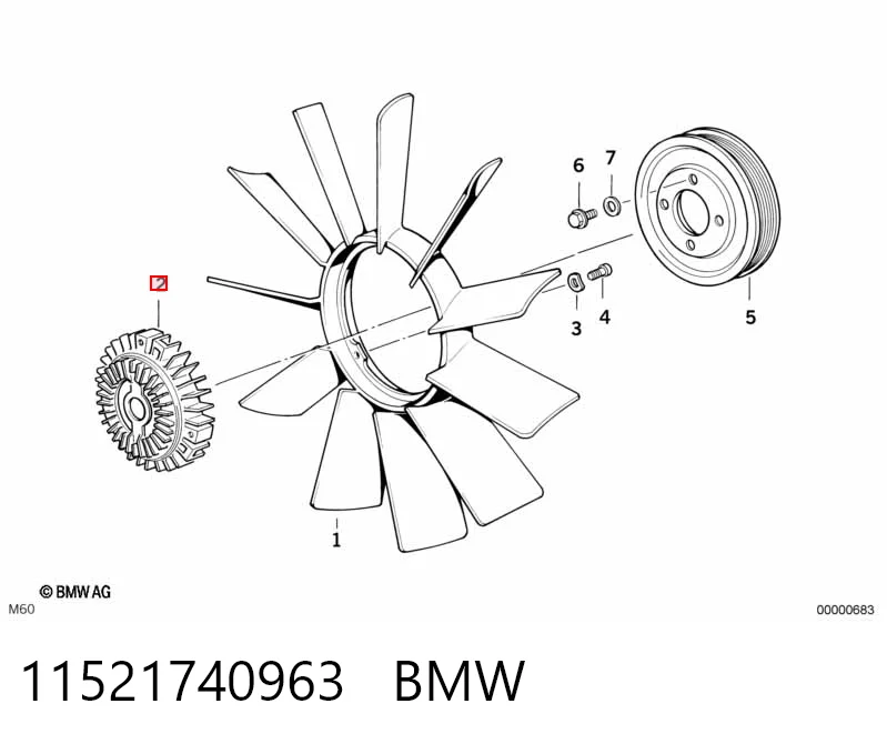 11521740963 BMW Acoplamento viscoso de ventilador de esfriamento