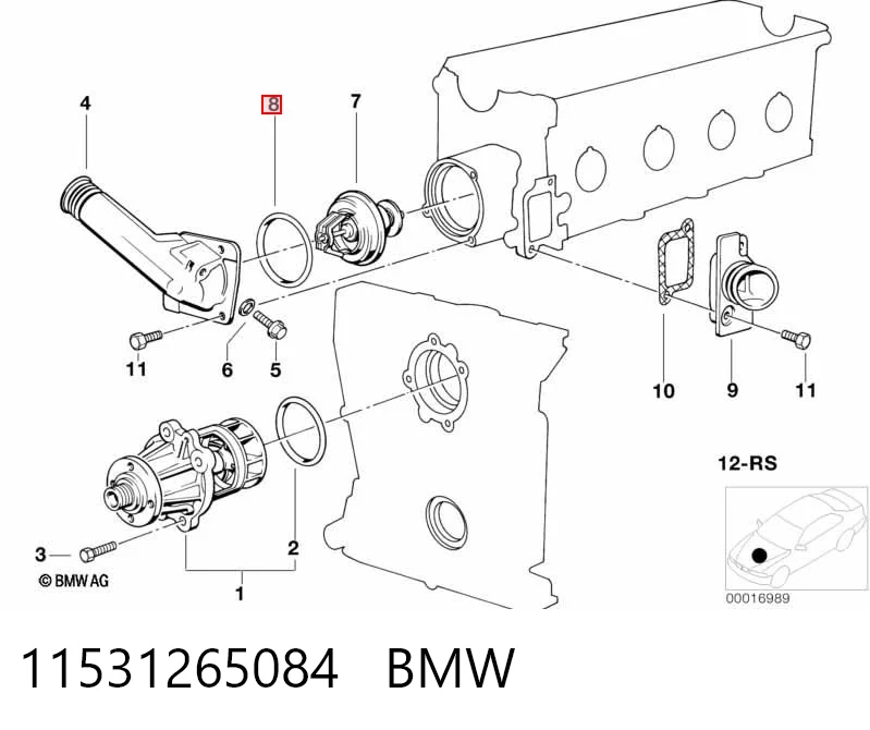 11531265084 BMW Vedante de termostato