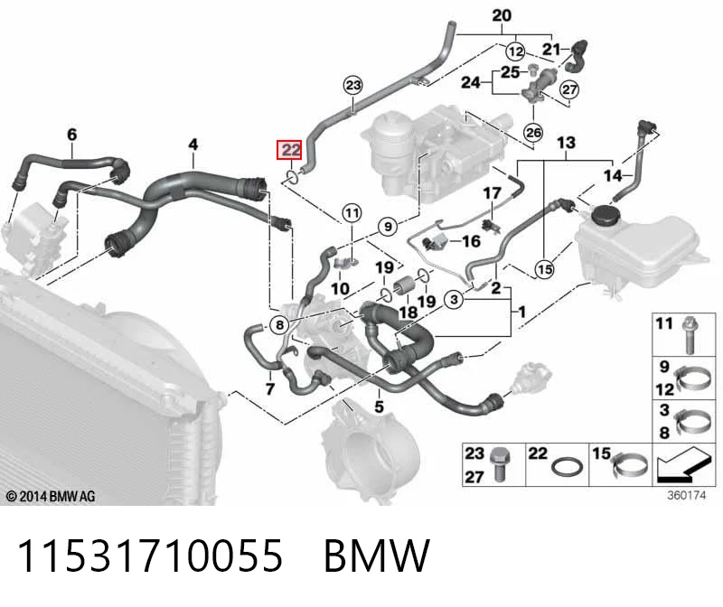 11531710055 BMW Vedante de bomba de água