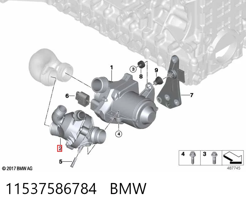 11537586784 BMW Caixa do termostato