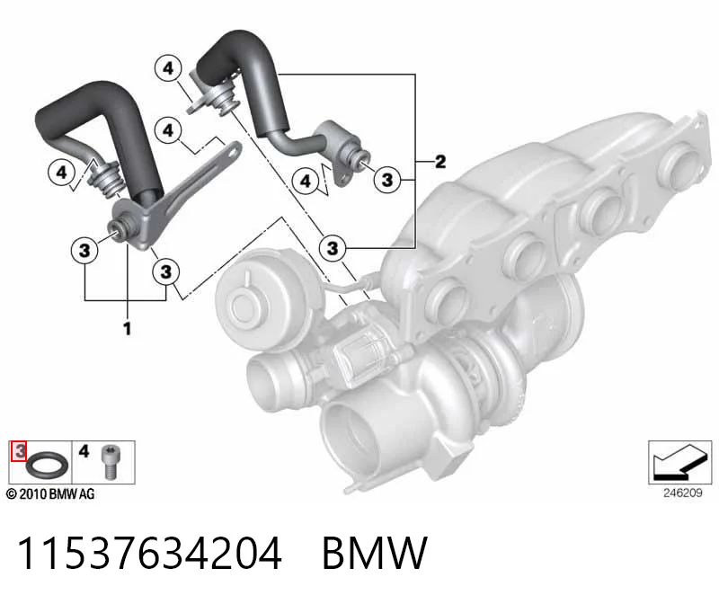 11537634204 BMW Vedante anular de tubo de combustível