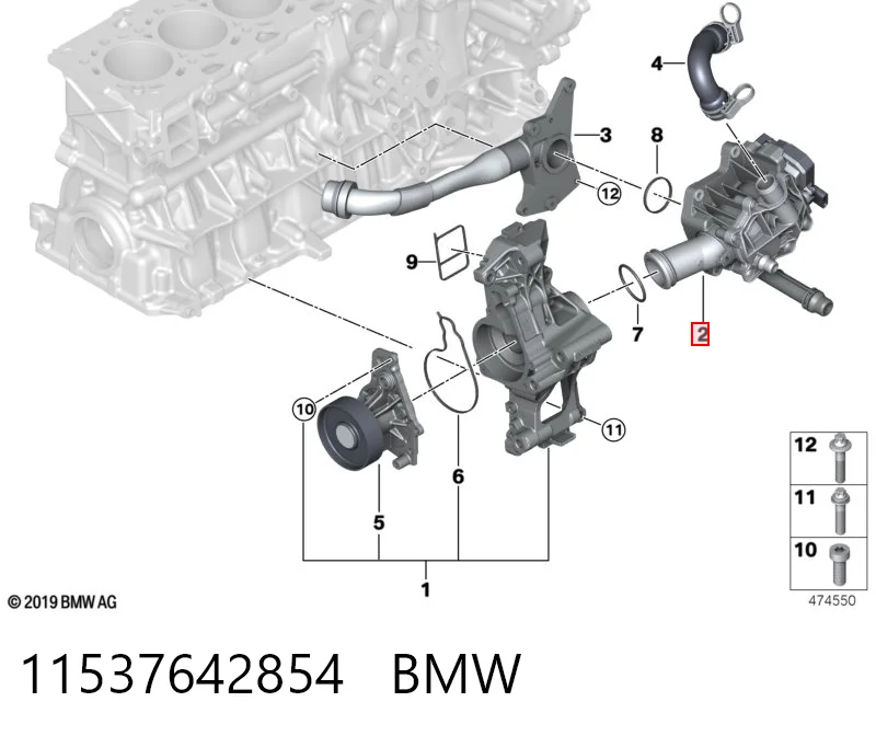 11537642854 BMW Caixa do termostato