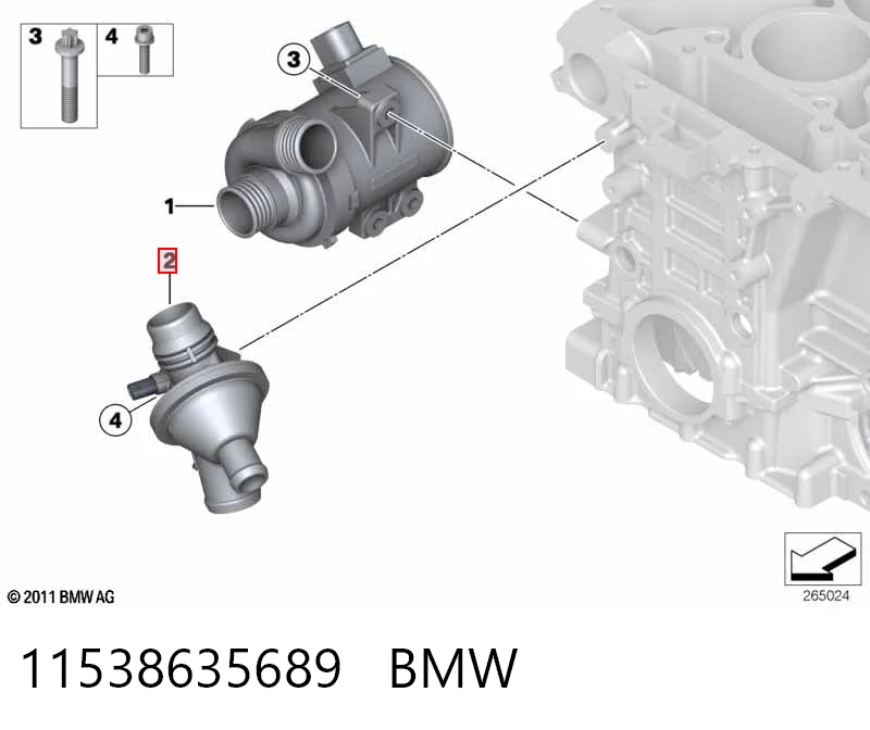 11538635689 BMW Caixa do termostato