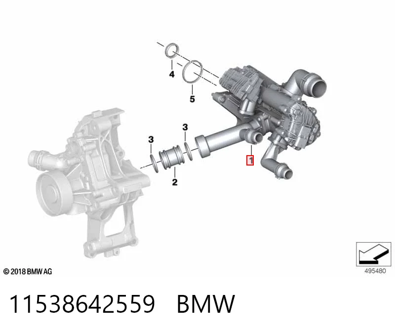 11538642559 BMW Caixa do termostato