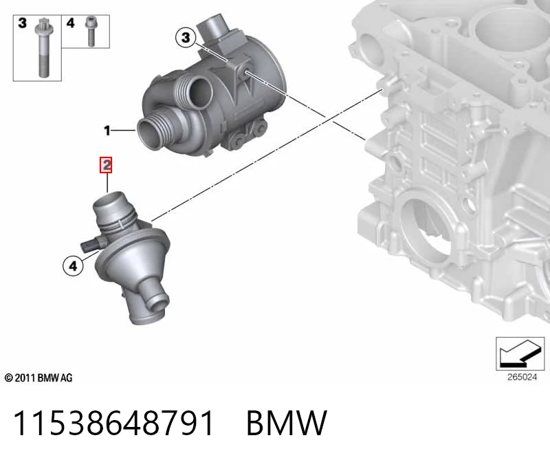 11538648791 BMW Caixa do termostato