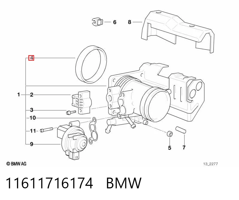 11611716174 BMW Vedante da válvula de borboleta