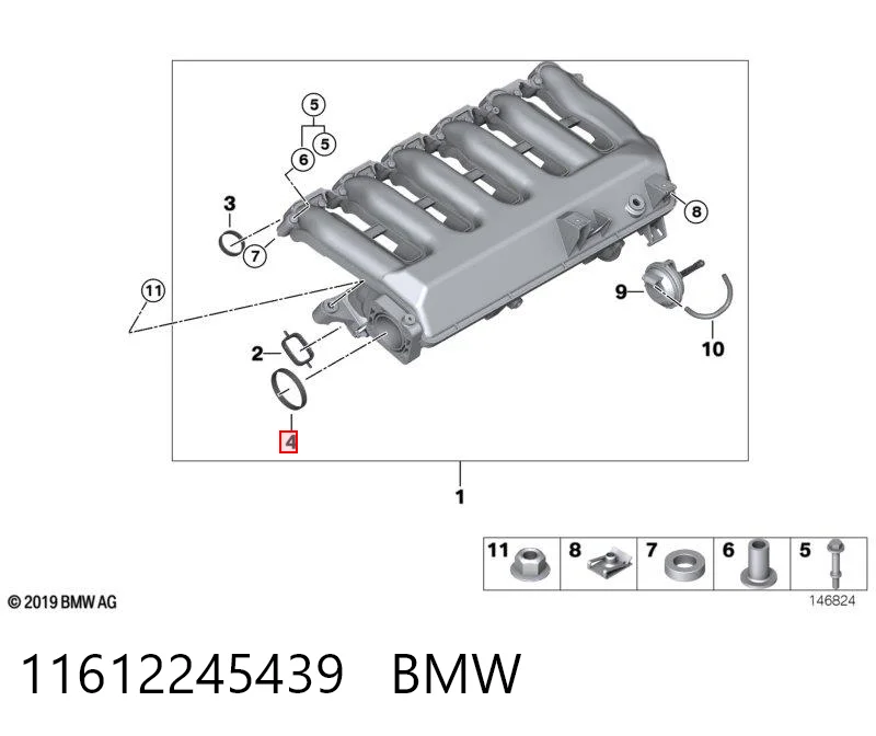 11612245439 BMW Vedante de válvula EGR de recirculação