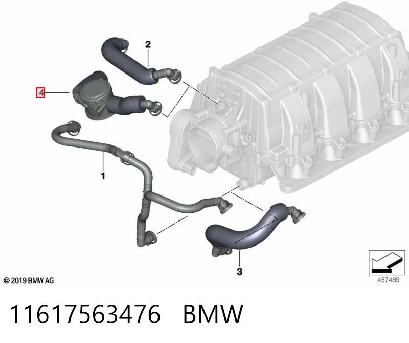 11617563476 BMW Separador de óleo (separador) do sistema de ventilação de cárter