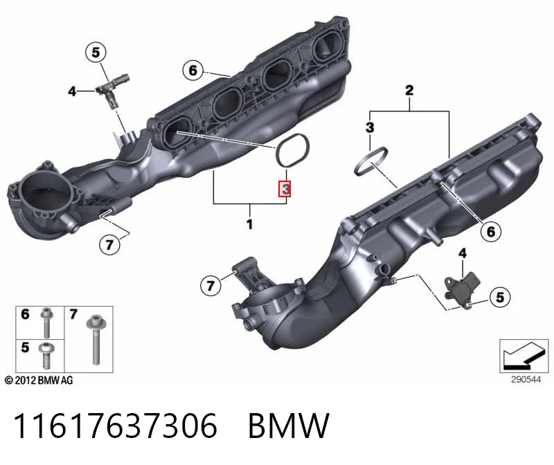 Compre Vedante de tubo coletor de admissão BMW 6 