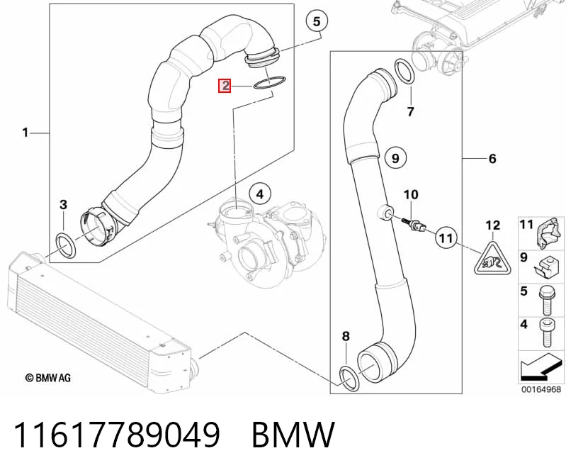 11617789049 BMW Vedante de turbina, inserto flexível
