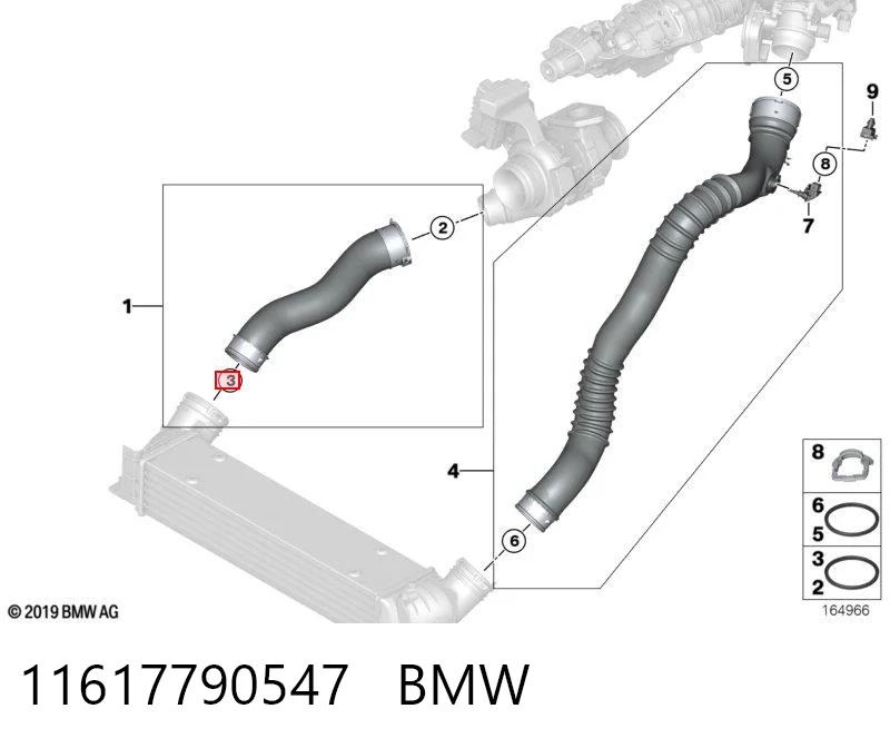 11617790547 BMW Vedante de turbina, inserto flexível