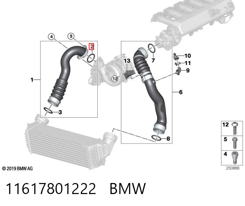 11617801222 BMW Vedante de turbina, inserto flexível