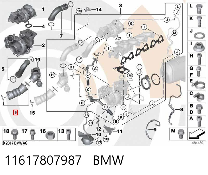 11617807987 BMW Mangueira (cano derivado) de intercooler