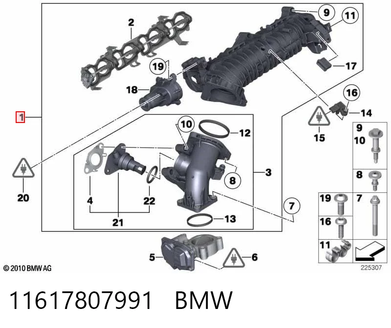 11617807991 BMW Tubo coletor de admissão