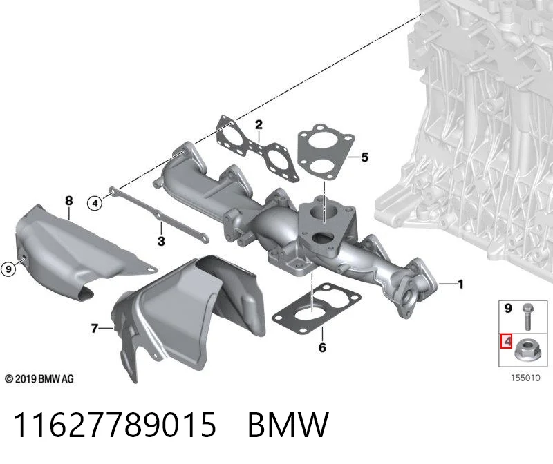 Porca de fixação de tubo de admissão do silenciador (de calças) Peugeot/Citroen 90502418 preço, a partir de 1,33 USD