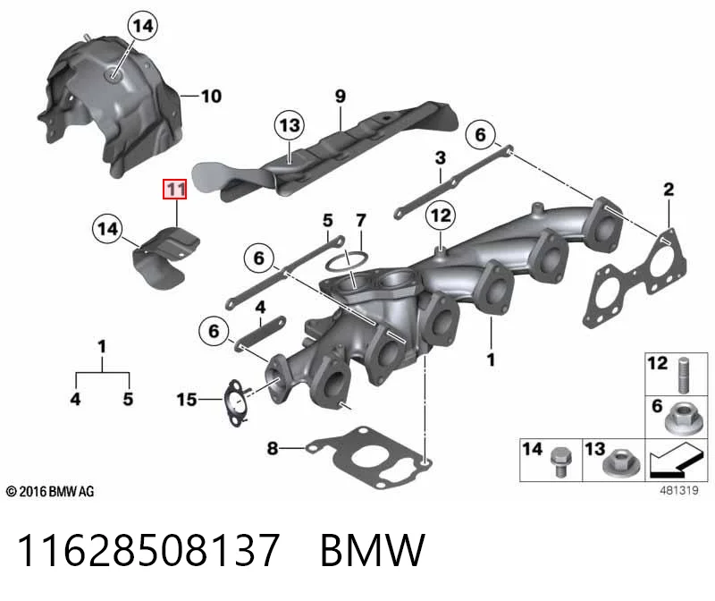 Tubo coletor de escape para BMW 7 F01, F02, F03, F04