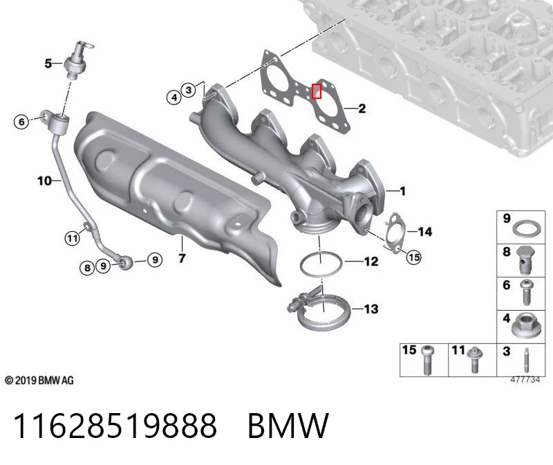 Tubo coletor de escape para BMW 2 F23
