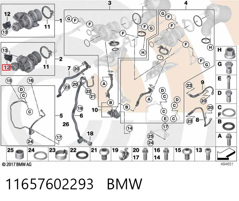 11657602293 BMW Convertidor de pressão (solenoide) de supercompressão
