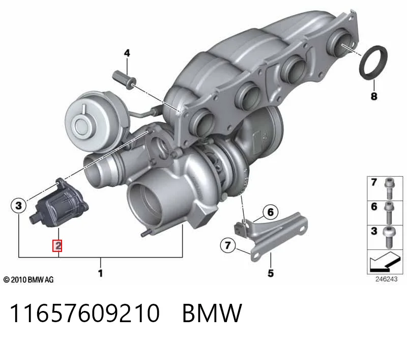 11657609210 BMW Convertidor de pressão (solenoide) de supercompressão