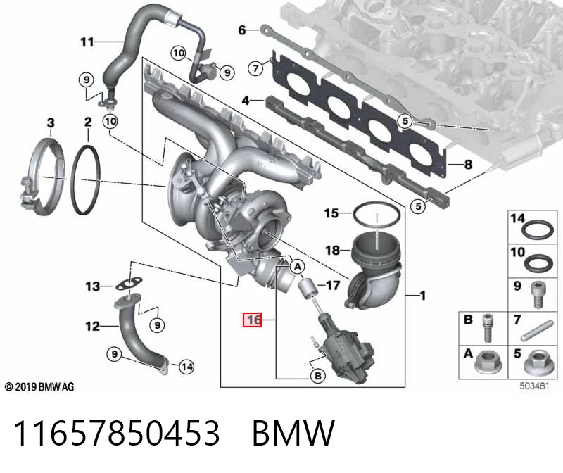 11657850453 BMW Válvula de recirculação de ar supercompressão de turbina