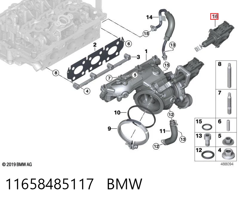 11658485117 BMW Válvula (atuador) de controlo de turbina