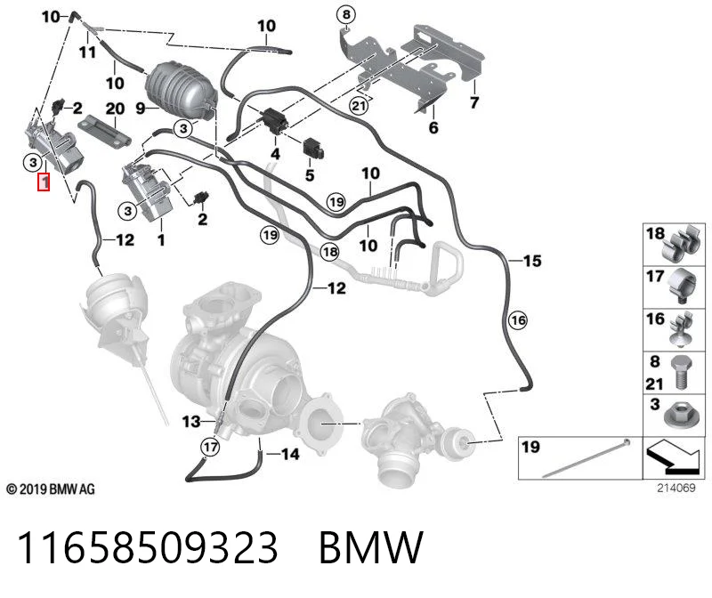 11658509323 BMW Convertidor de pressão (solenoide) de supercompressão